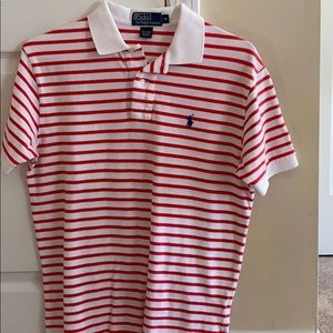 Coral striped Ralph Lauren Polo